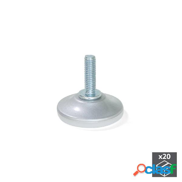 Pie nivelador para mueble base circular M6 D. 35 mm altura