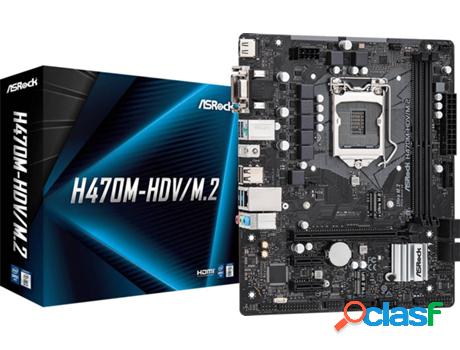 Placa Base ASROCK H470M-HDV (Socket LGA 1200 - Intel H470 -