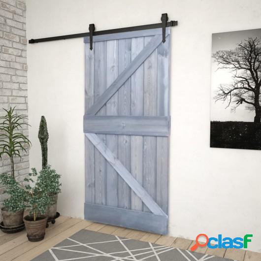 Puerta de madera maciza de pino gris 80x210 cm