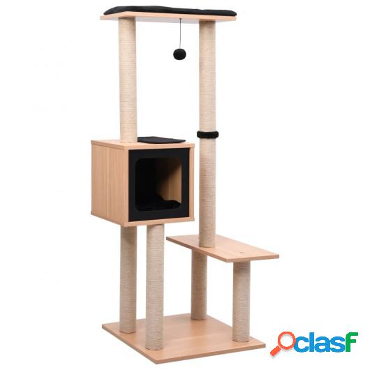 Rascador para gatos con alfombra rascadora de sisal 129 cm