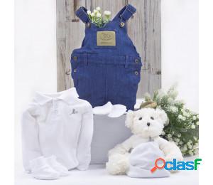 Regalo conjunto de ropa bebé con oso de peluche blanco