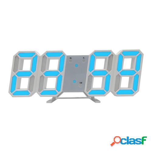 Reloj de pared LED 3D multifuncional Bloqueo de mesa digital