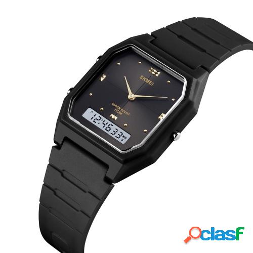 SKMEI Reloj electrónico digital ultradelgado de doble