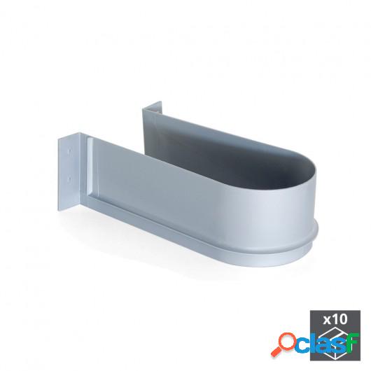 Salva sifón para cajón de baño, curvo, Plástico, Gris,