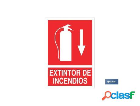 Señal adhesivo 297x210mm. extintor de incendios pictograma