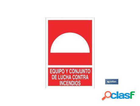 Señal luminiscente 297x210mm. equipo y conjunto de lucha