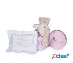 Set regalo bebé cojín datos nacimiento rosa