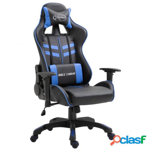 Silla gaming de escritorio azul PU