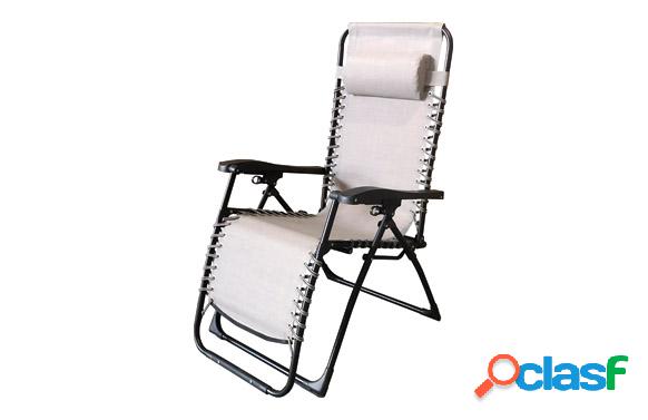Sillón plegable Relax con Cojín Zero Gravity Beige