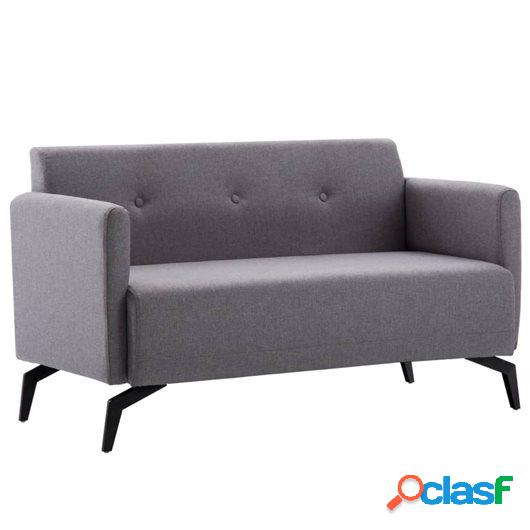 Sofá de 2 plazas con tapizado de tela 115x60x67 cm gris
