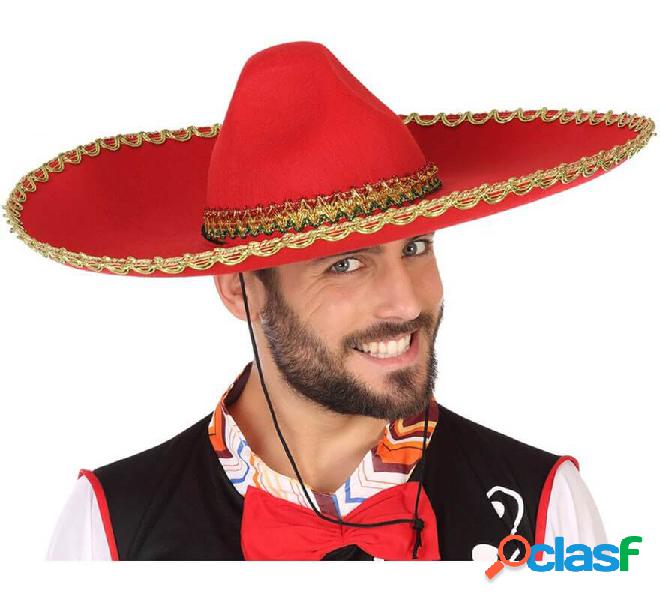 Sombrero de Mexicano Rojo de 58 cm