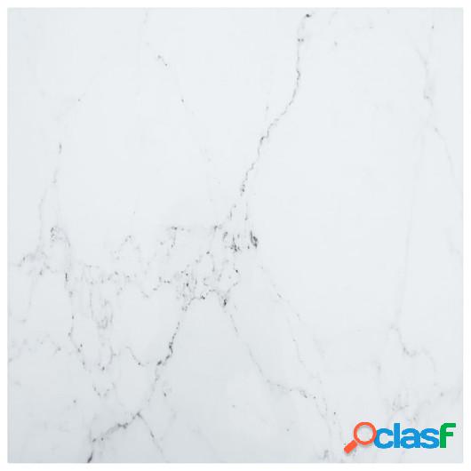 Tablero de mesa vidrio templado diseño mármol blanco 70x70