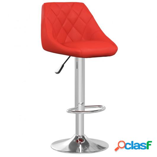 Taburete de cocina cuero sintético rojo