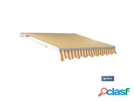 Toldo modelo nq001 color amar/blanco 4x3,0mts motor