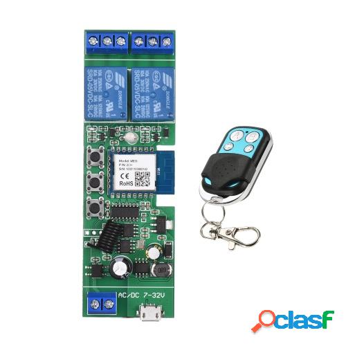 Tuya 2CH DC5V / 7-32V Interruptor WiFi Módulo de relé