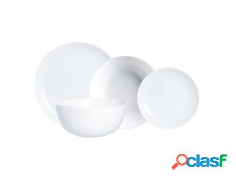 Vajilla opal blanca 19 piezas diwali