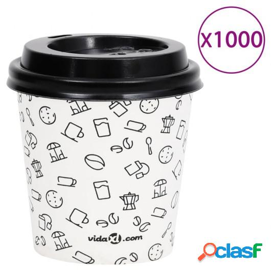 Vasos de papel de café con tapa 120 ml 1000 uds blanco y