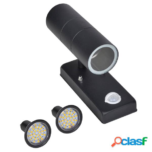 vidaXL Aplique de pared con sensor y LED, acero inoxidable,