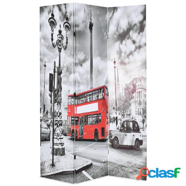 vidaXL Biombo divisor plegable 120x170 cm bus Londres blanco
