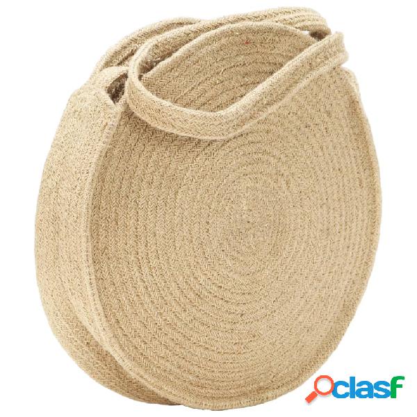 vidaXL Bolso redondo hecho a mano de yute natural