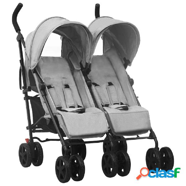 vidaXL Carrito para gemelos de acero gris claro