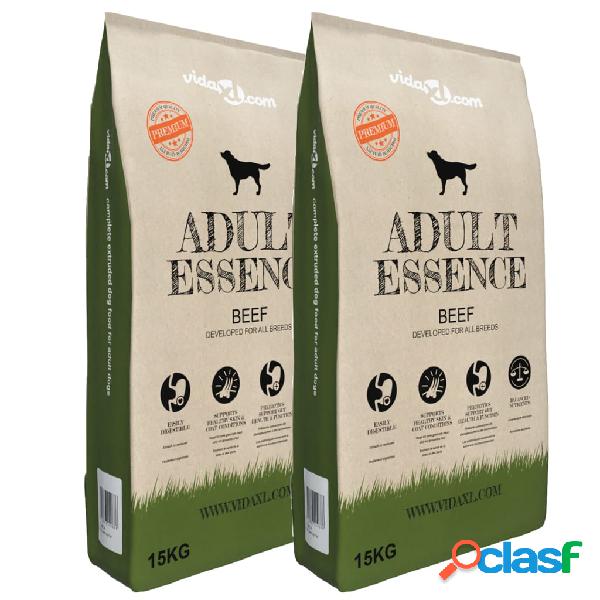 vidaXL Comida seca para perros Adult Essence Beef 2 uds 30