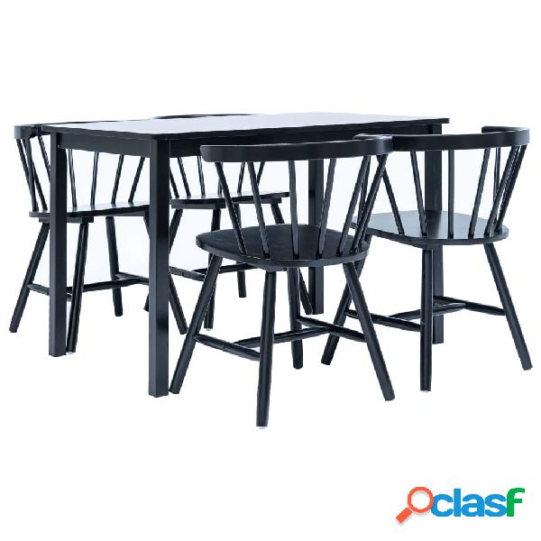 vidaXL Conjunto de comedor 5 piezas madera maciza de caucho