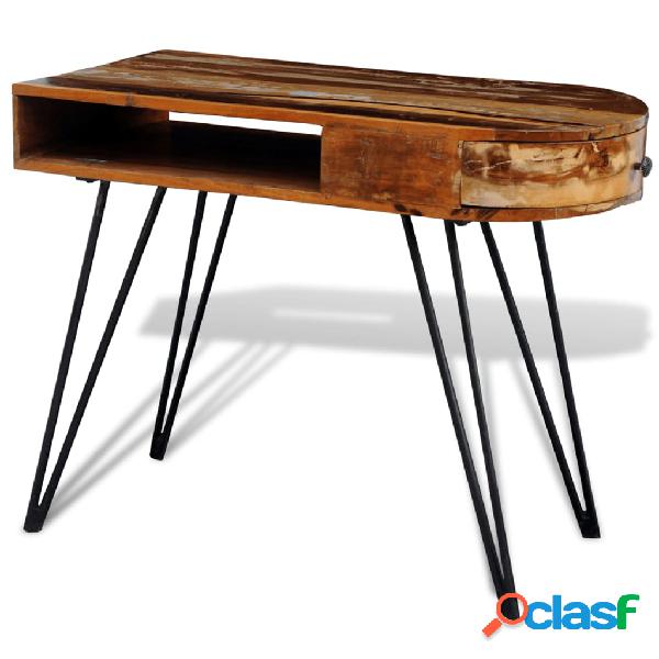 vidaXL Escritorio de madera reciclada con patas de hierro
