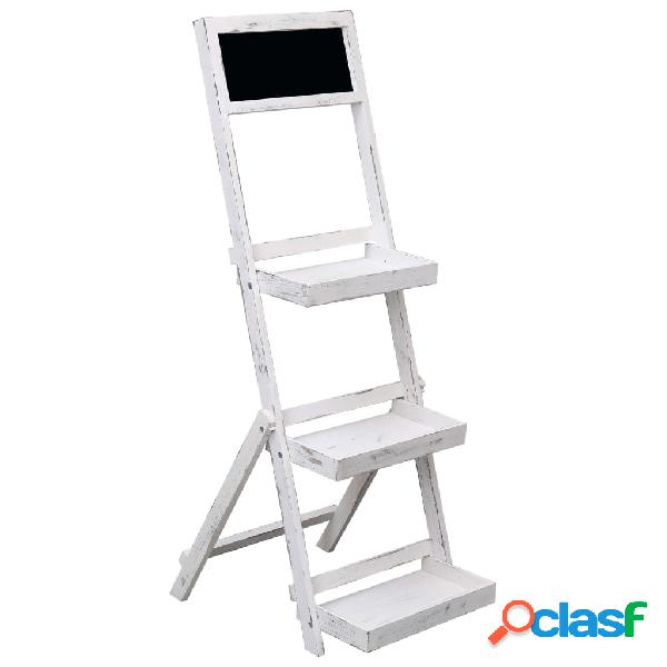 vidaXL Expositor con pizarra de madera blanco 42x40x120 cm