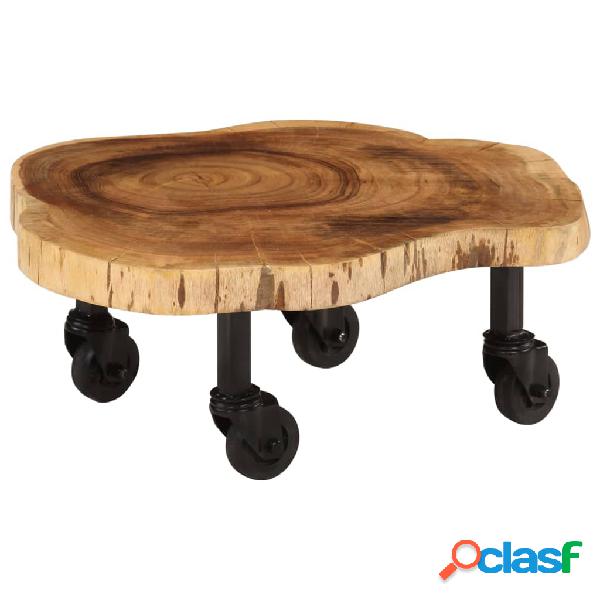 vidaXL Mesa de centro de madera de acacia maciza 60x55x25 cm