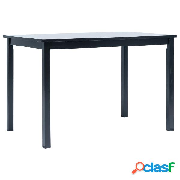 vidaXL Mesa de comedor de madera maciza de caucho negro