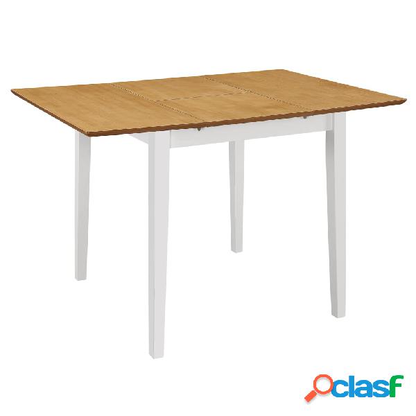vidaXL Mesa de comedor extensible blanca (80-120)x80x74 cm