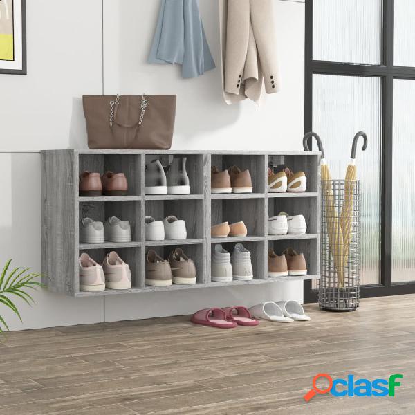 vidaXL Mueble zapatero 2 uds color gris Sonoma 52,5x30x50 cm