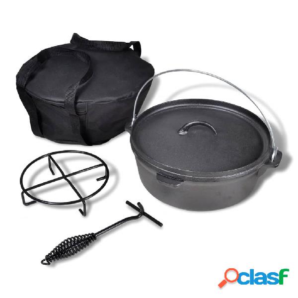vidaXL Olla holandés incluye accesorios, 5,6 L