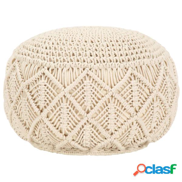 vidaXL Puf de macramé hecho a mano algodón 45x30 cm