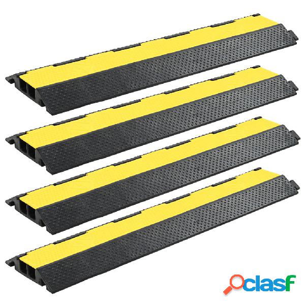 vidaXL Rampas de protección de cable 4 piezas 2 canales