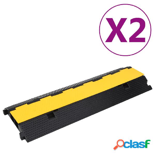 vidaXL Rampas protectoras de cables 2 canales 2 pzas 100 cm