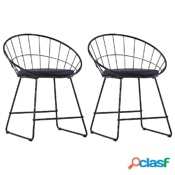 vidaXL Sillas de comedor asientos de cuero sintético 2 uds