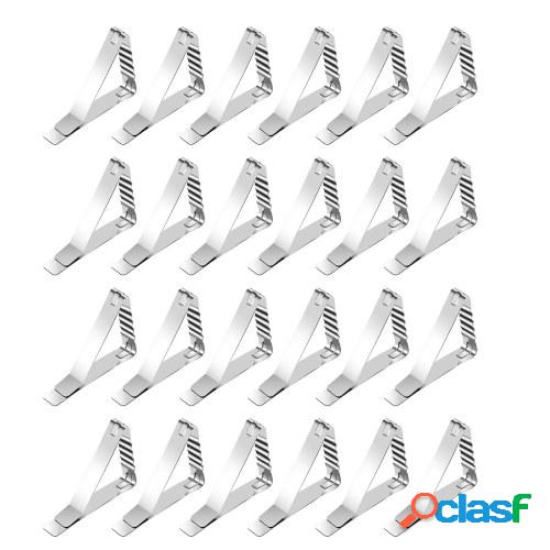 24 piezas de acero inoxidable Clips de mantel de onda