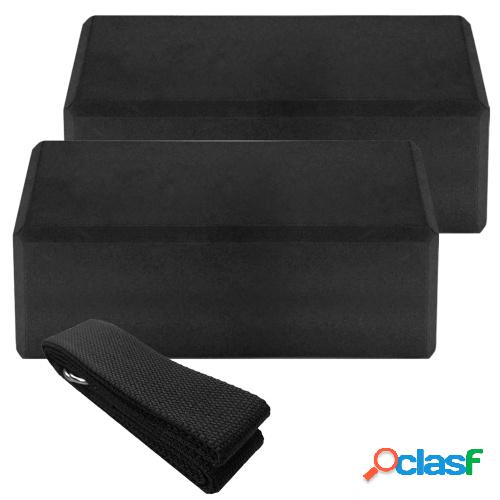 2pcs EVA Yoga Blocks 1pcs Algodón Correa de yoga Bloques de