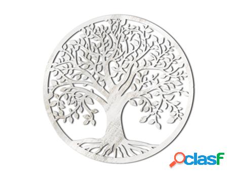 Adorno Arbol de la Vida Blanco de Metal 50X1X50cm Aplique