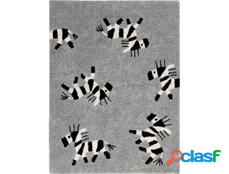 Alfombra Infantil HAPPY DECOR KIDS Zebra (Gris - Algodón -