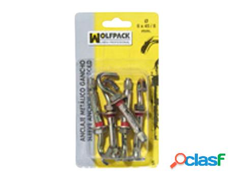Anclaje metálico gancho 6x 45/ 8 mm. (5 piezas)