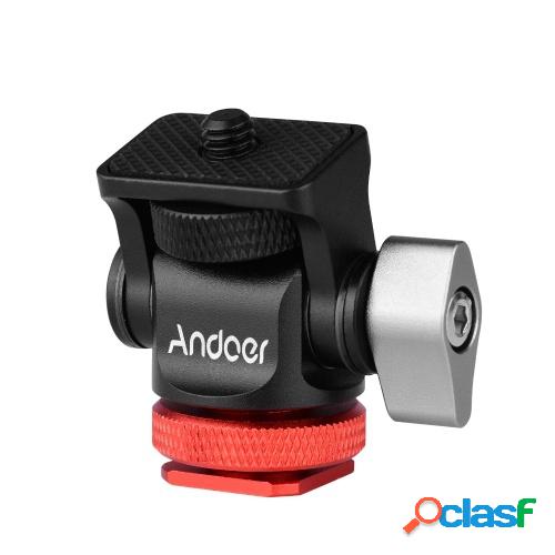 Andoer Mini Monitor Montaje Cabeza de trípode Adaptador de