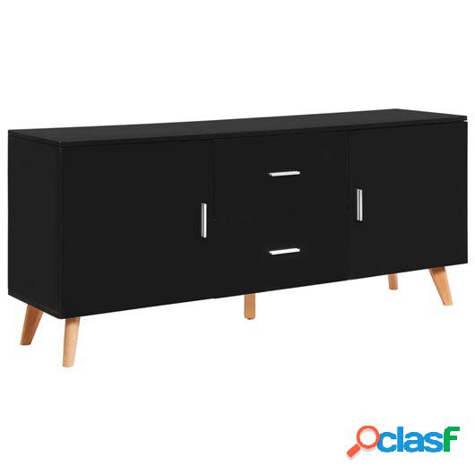 Aparador de MDF negro 160x40x70 cm
