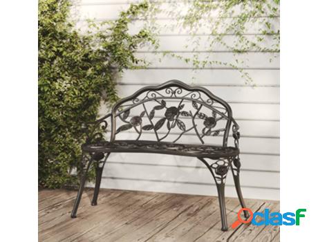 Banco de Jardín VIDAXL De Aluminio Fundido Negro 100 Cm