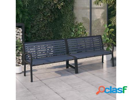 Banco de Jardín VIDAXL Doble 251 Cm Acero Y Wpc Negro