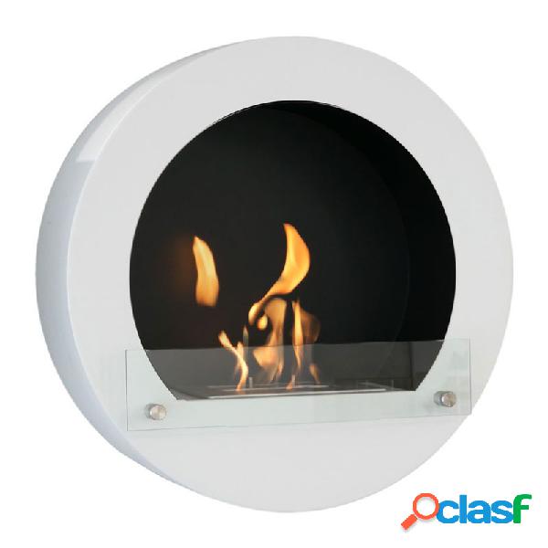 Bio-chimenea en blanco hecha en forma de círculo