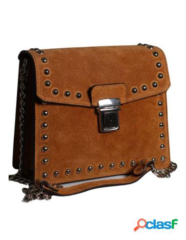 Bolso Bandolera Tonos Tierras Con Cadenas Marrón