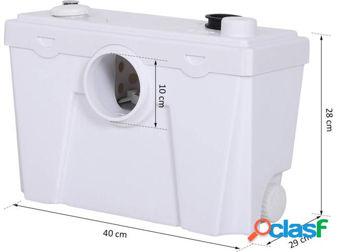 Bomba Trituradora HOMCOM B50-004 Blanco (45 x 21,5 x 29 cm)